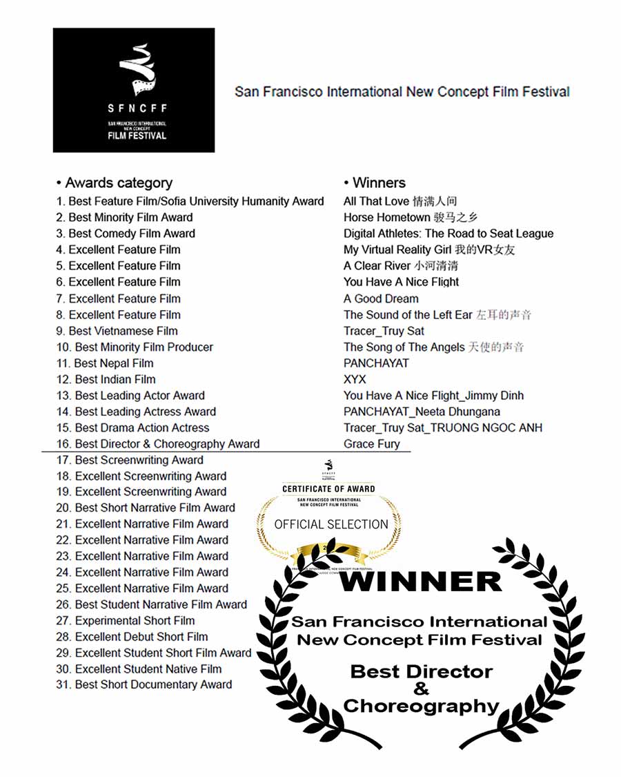 Winner: SF International New Concept Film Festival - Best Director & Choreography