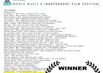 Winner: World Music & Independent Film Festival - Best Woman Filmmaker